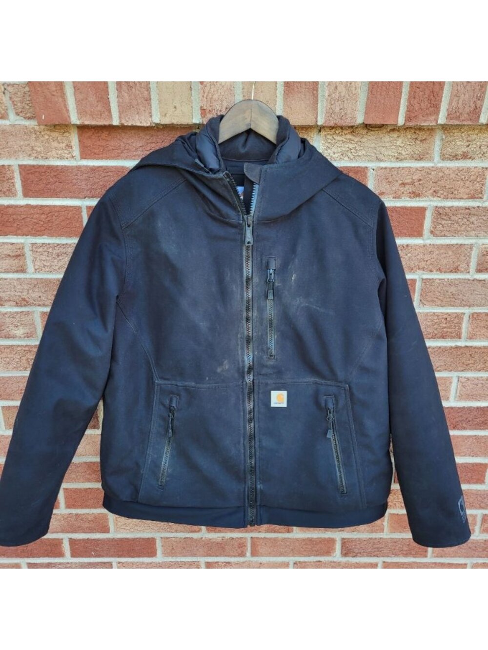 Carhartt Storm Defender Jacket Men's Size XL Black Hooded Lined 103912